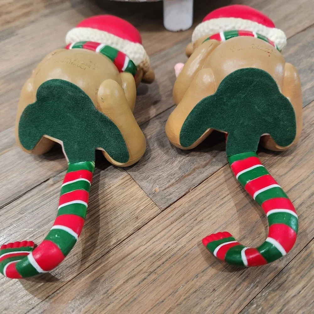 Set Of 2‎ Vintage Bears Teddy Hugglesbie Christmas Stocking Holder Hangers